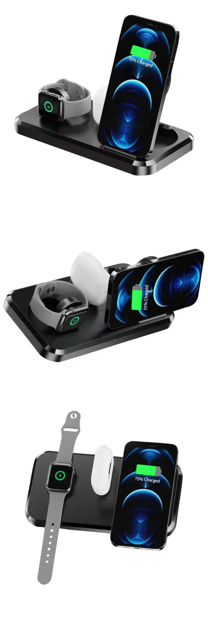 Compatible with Apple , The New 15W Three-in-one Wireless Charging